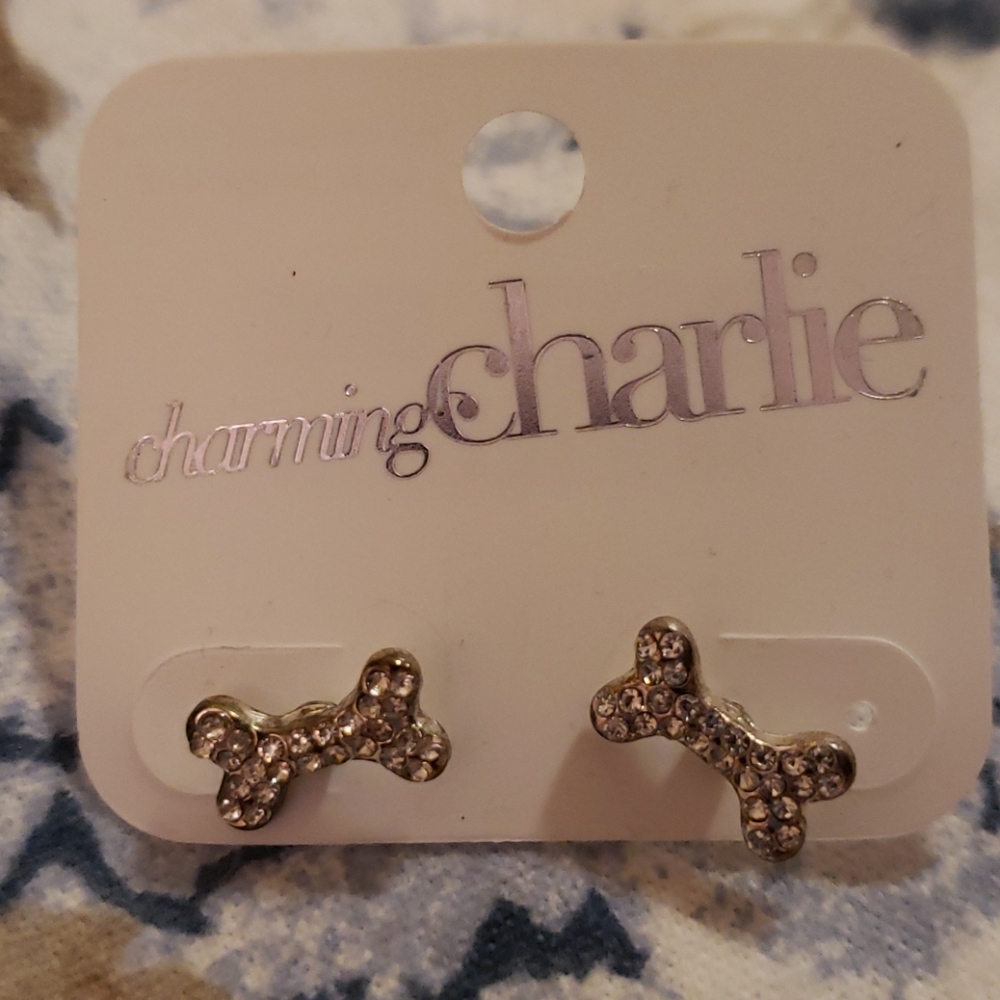 Dog bone earrings